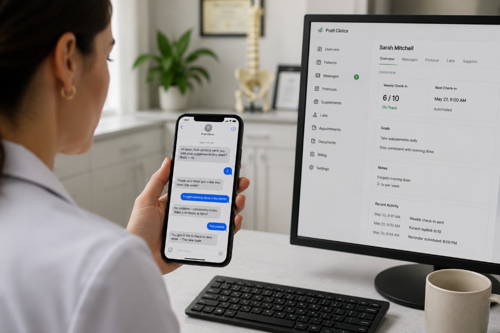 Automated patient follow-up without patient-facing AI