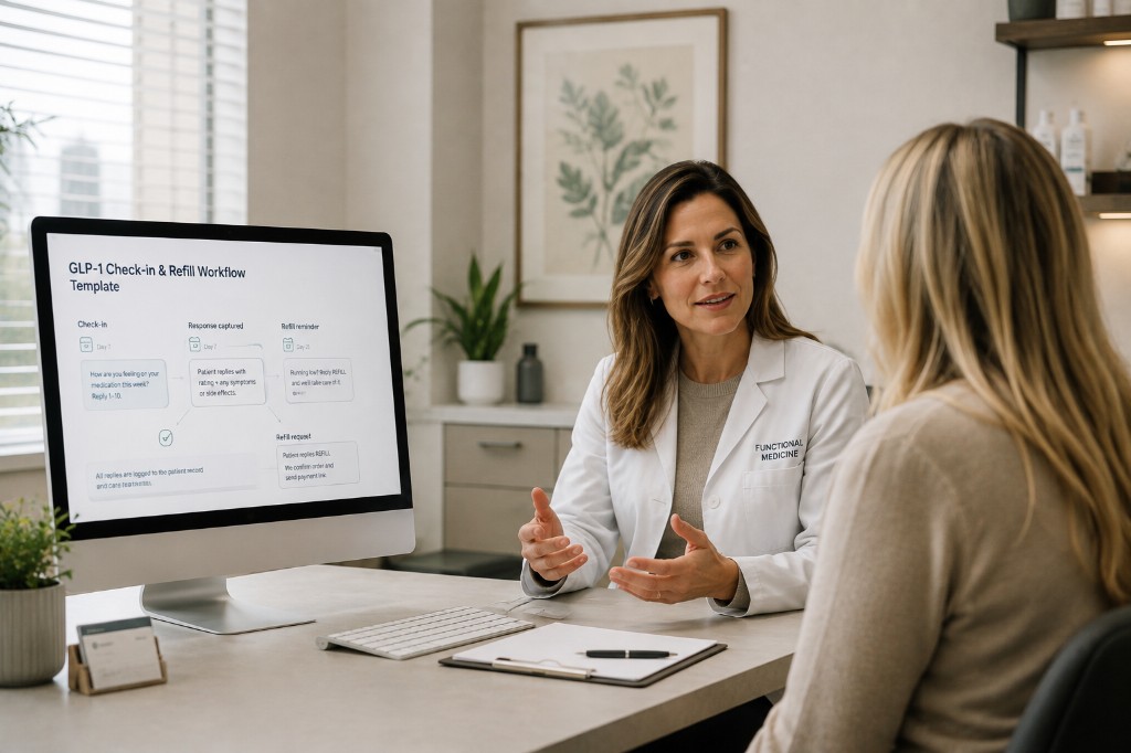 GLP-1 check-in and refill text templates for clinics
